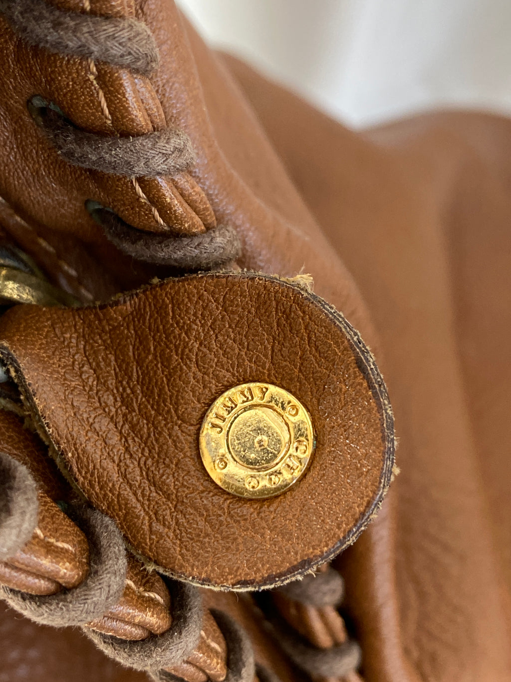 حقيبة كتف هوبو كبيرة من الجلد البني من جيمي تشو Y2K