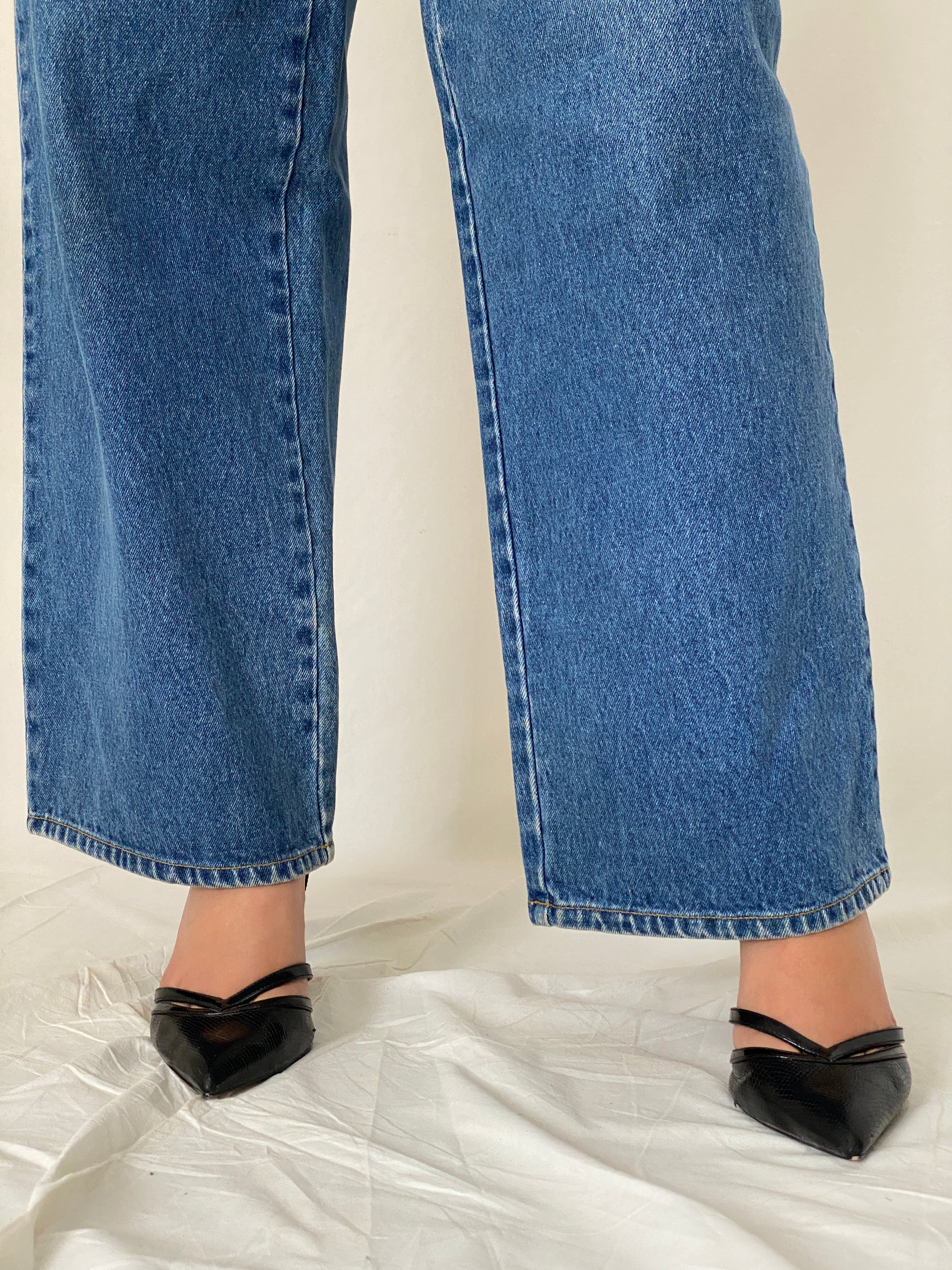 Vintage Guess Jeans Fall '97 Wide Leg High Rise Skater Denim Jean - 38EUR