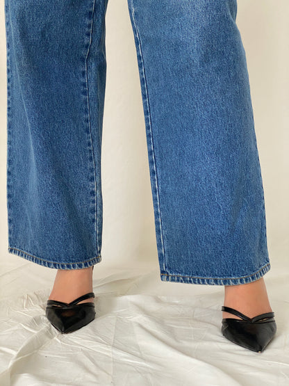 Vintage Guess Jeans Fall '97 Wide Leg High Rise Skater Denim Jean - 38EUR