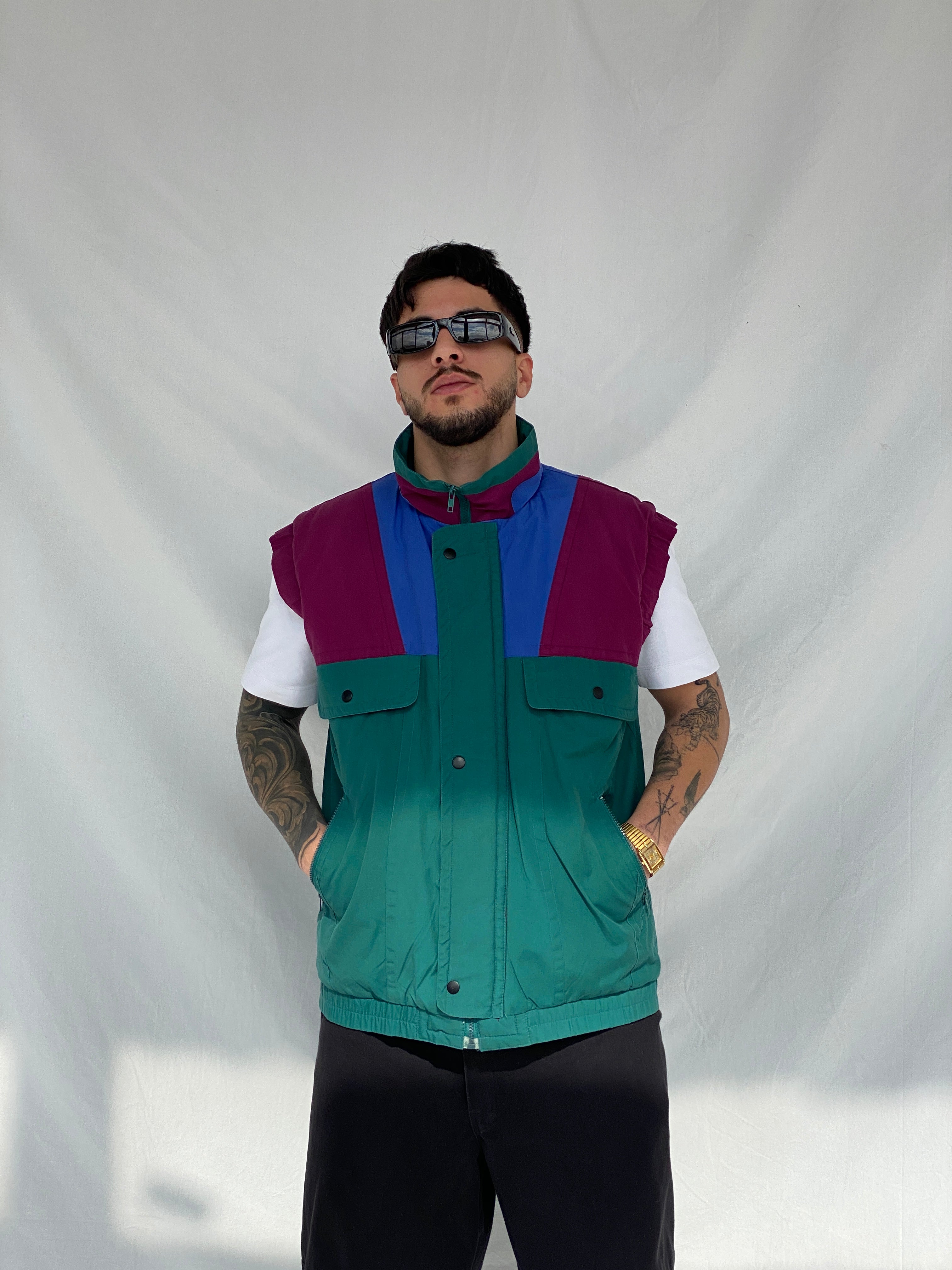 Vintage 90s Regatta Color Block Puffer Men’s Gilet Vest - M