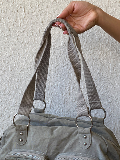 Y2K Woman by Tchibo Taupe Nylon Multi-Pocket Utility Messenger Bag
