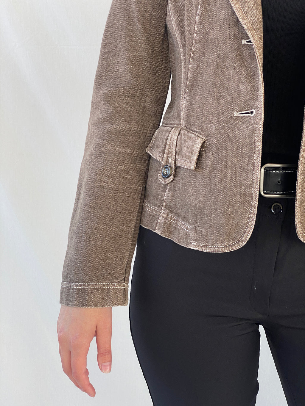 Vintage i Blues Club Women’s Gray Structured Wool Blend Blazer - L