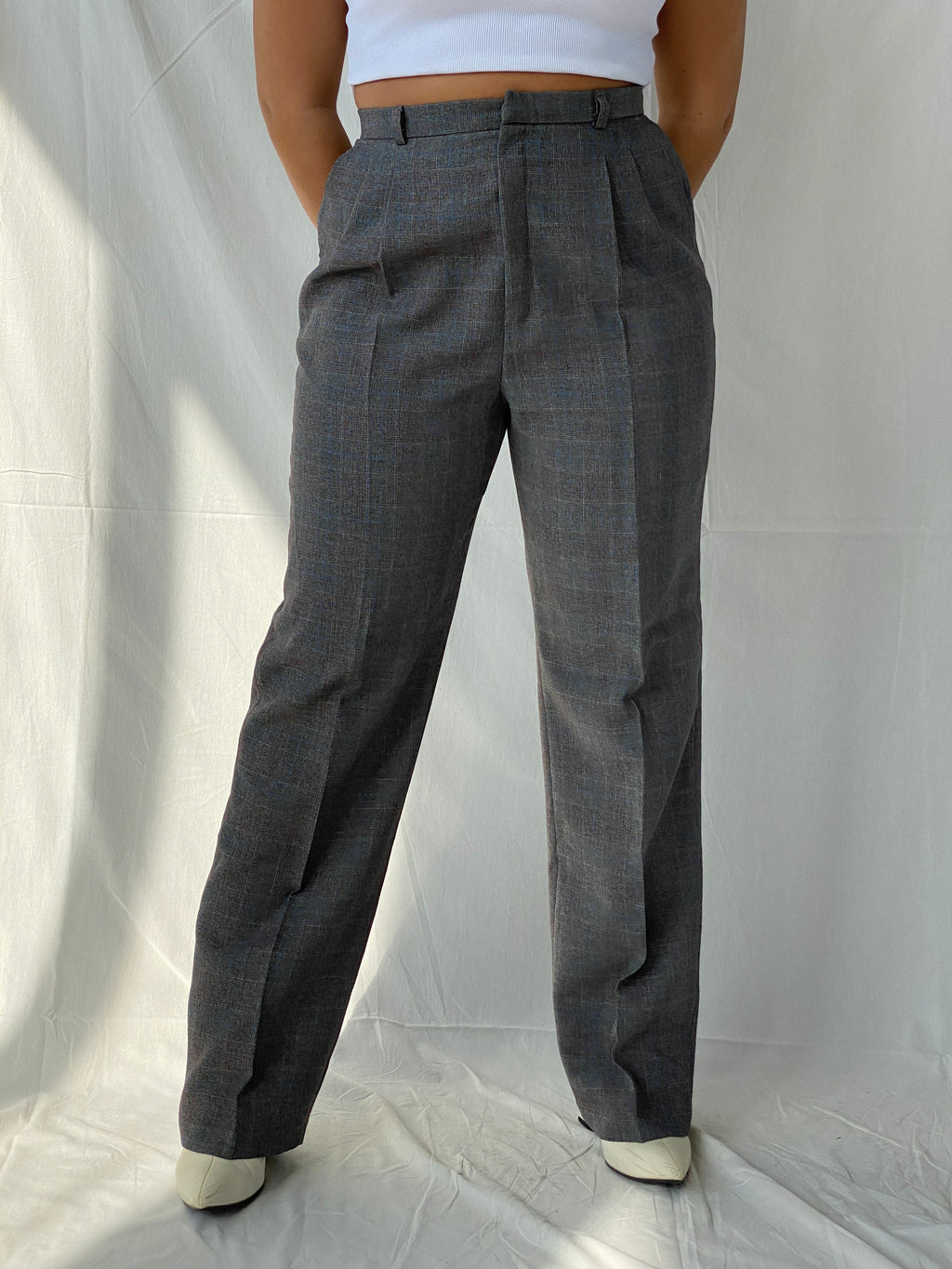 Vintage 70s/80s Sears Roebuck CO Pants That Fit Grey High Rise Office Trousers