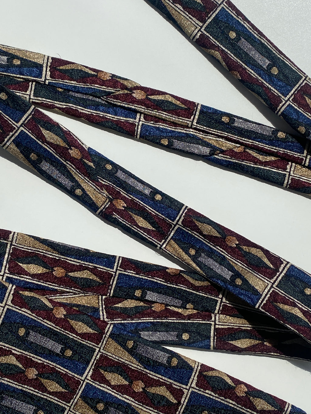 Vintage Cape Cod Neckwear Men’s Silk Navy Tribal Print Tie
