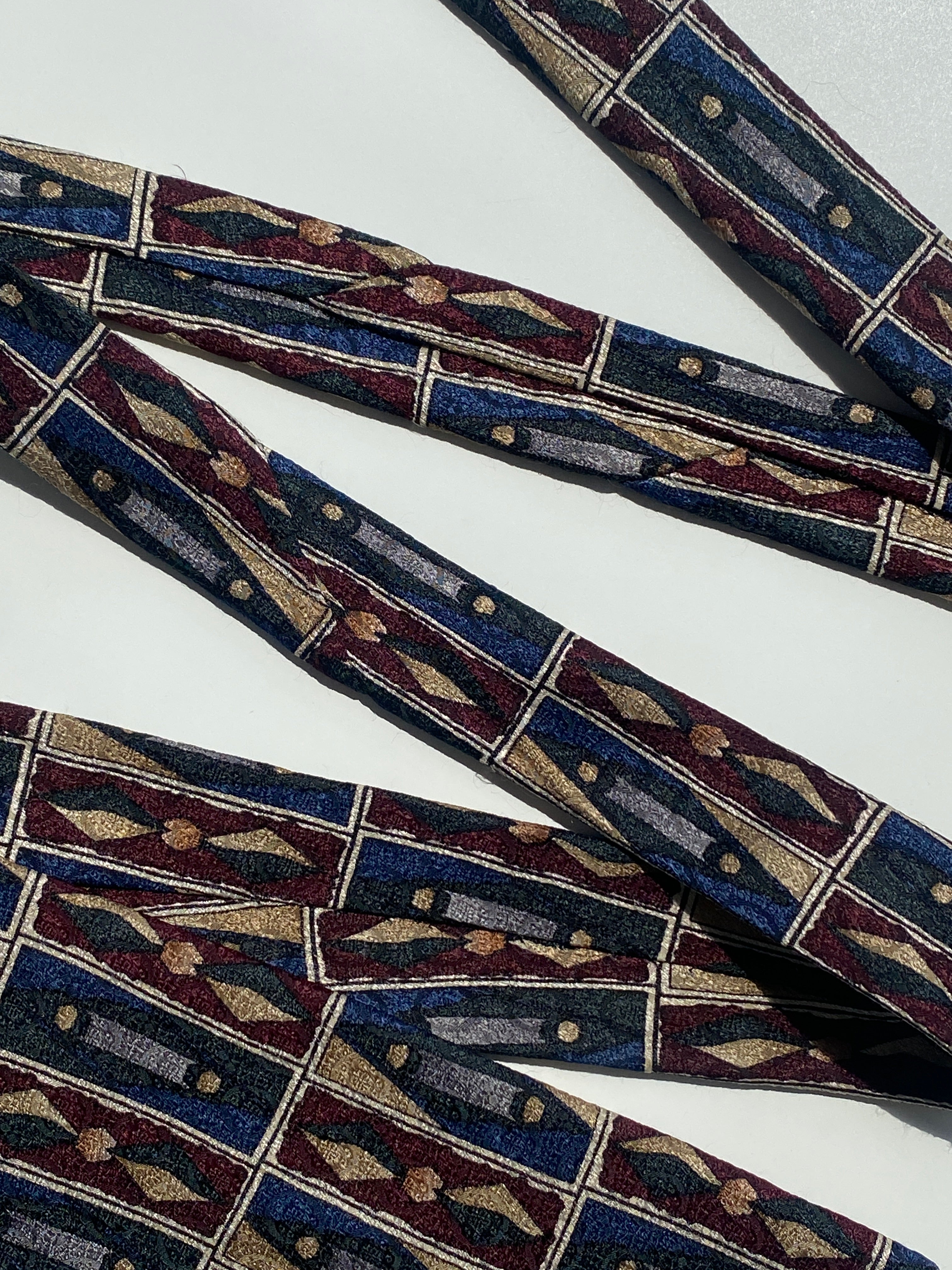 Vintage Cape Cod Neckwear Men’s Silk Navy Tribal Print Tie