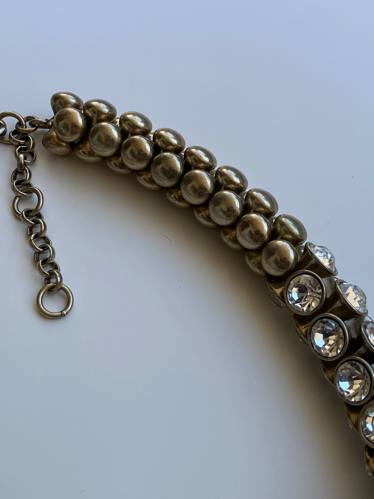 Y2K Banana Republic BR Bronze-Tone Crystal Chunky Statement Necklace Y2K Banana Republic BR Bronze-Tone Crystal Chunky Statement Necklace