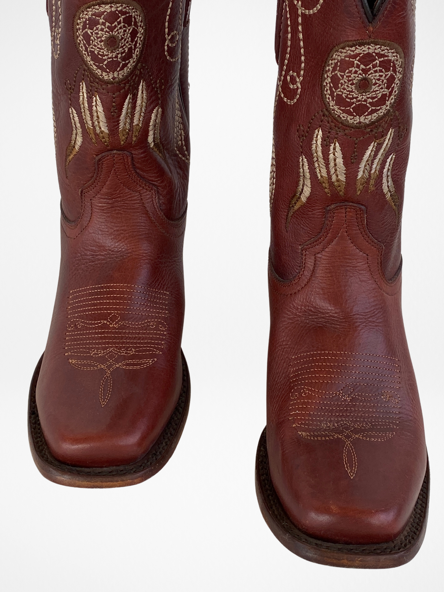 El General Western Embroidered Brown Nubuck Leather Women’s Rodeo Classics Cowboy Boots