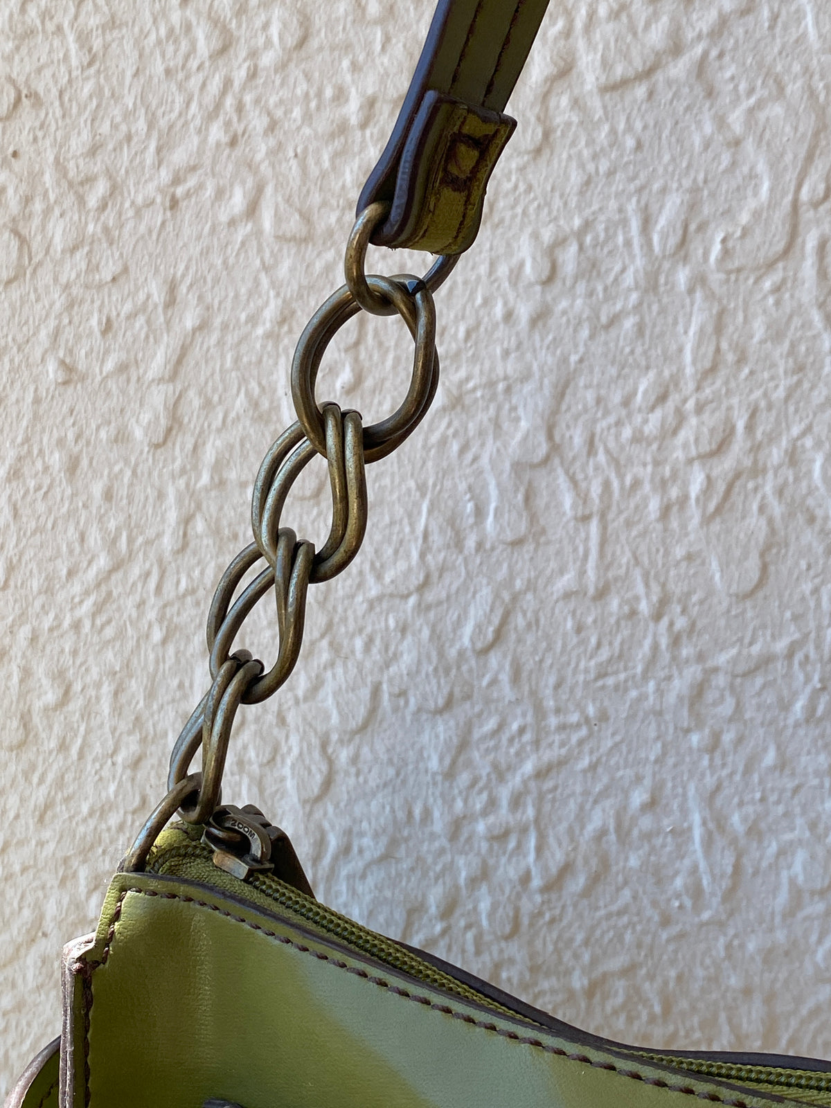 Vintage Emillie M. Green Faux Leather Shoulder Bag with Chain Strap Vintage Emillie M. Green Faux Leather Shoulder Bag with Chain Strap
