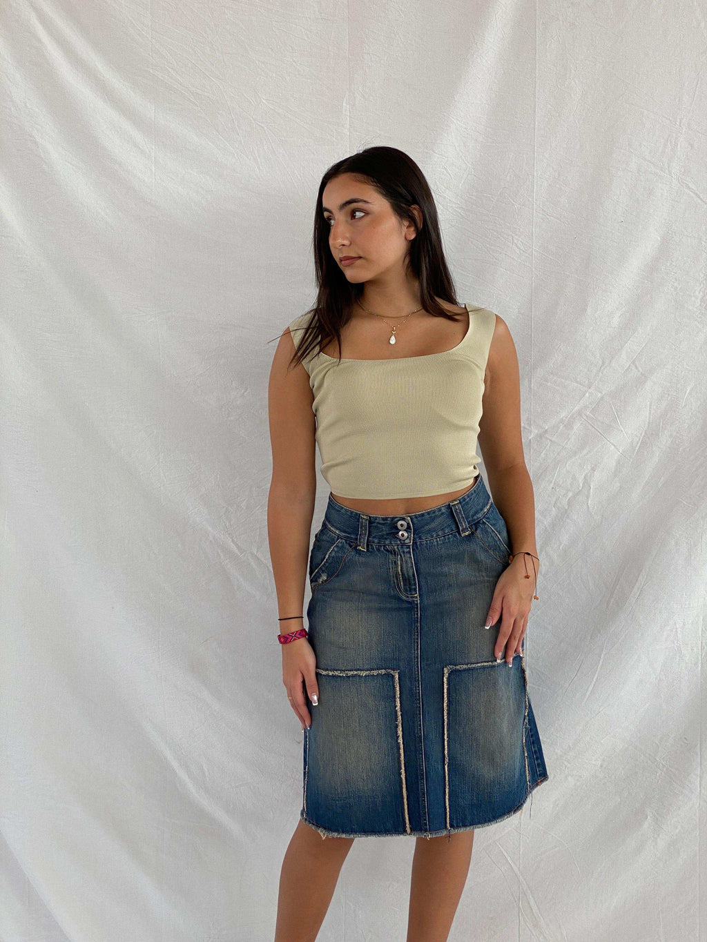 United Colors Of Benetton Midi Denim Skirt - Balagan Vintage Midi Skirt 00s, denim skirt, midi skirt, NEW IN, Rama