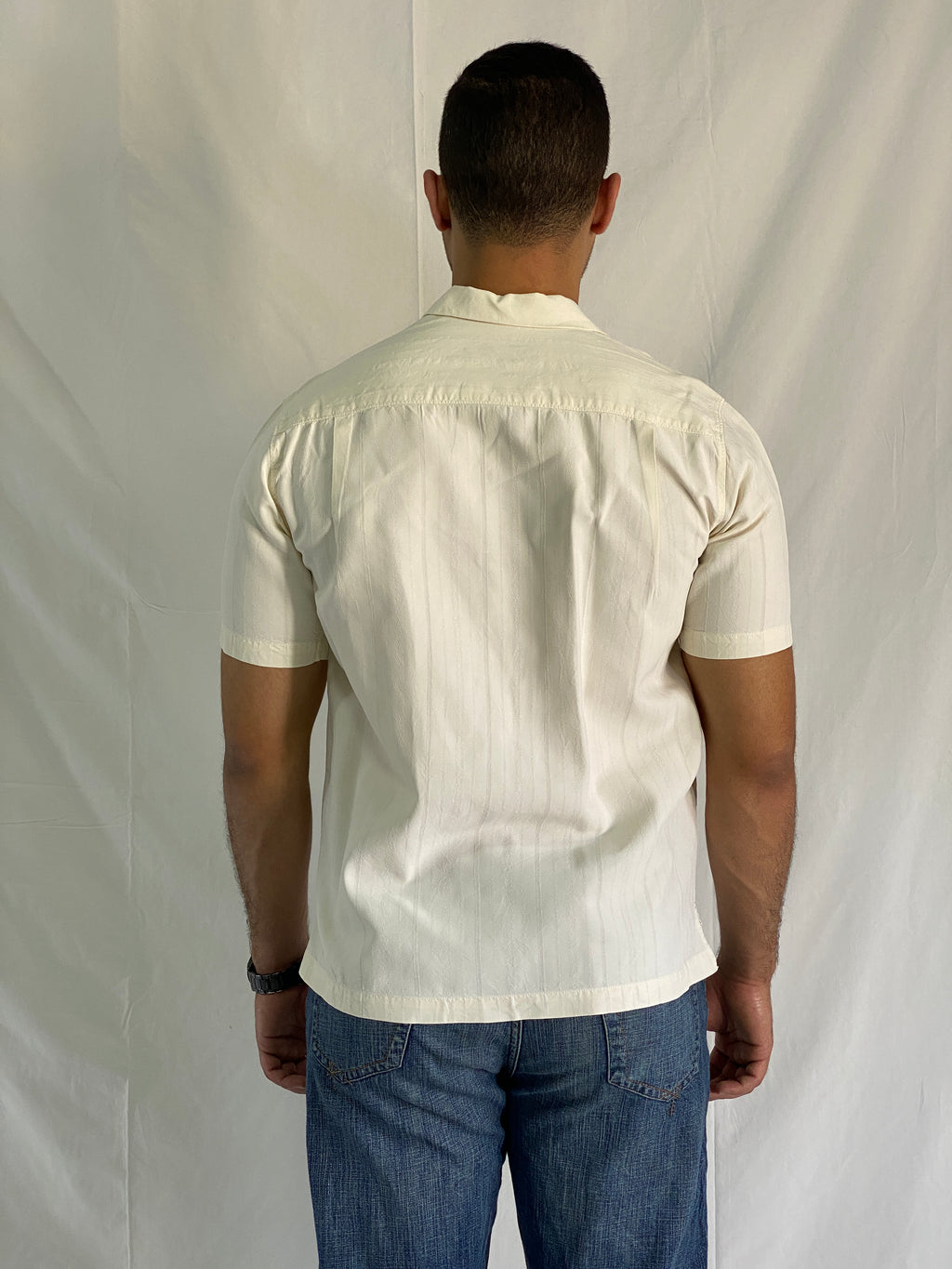 Vintage Jamaica Jaxx Authentic Island Style Men’s Off White Silk Shirt - L