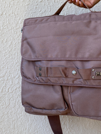 Fossil Taupe Heavyweight Nylon Laptop Messenger Bag