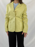 Vintage Mirella Mori Italy Yellow Genuine Leather Blazer -L