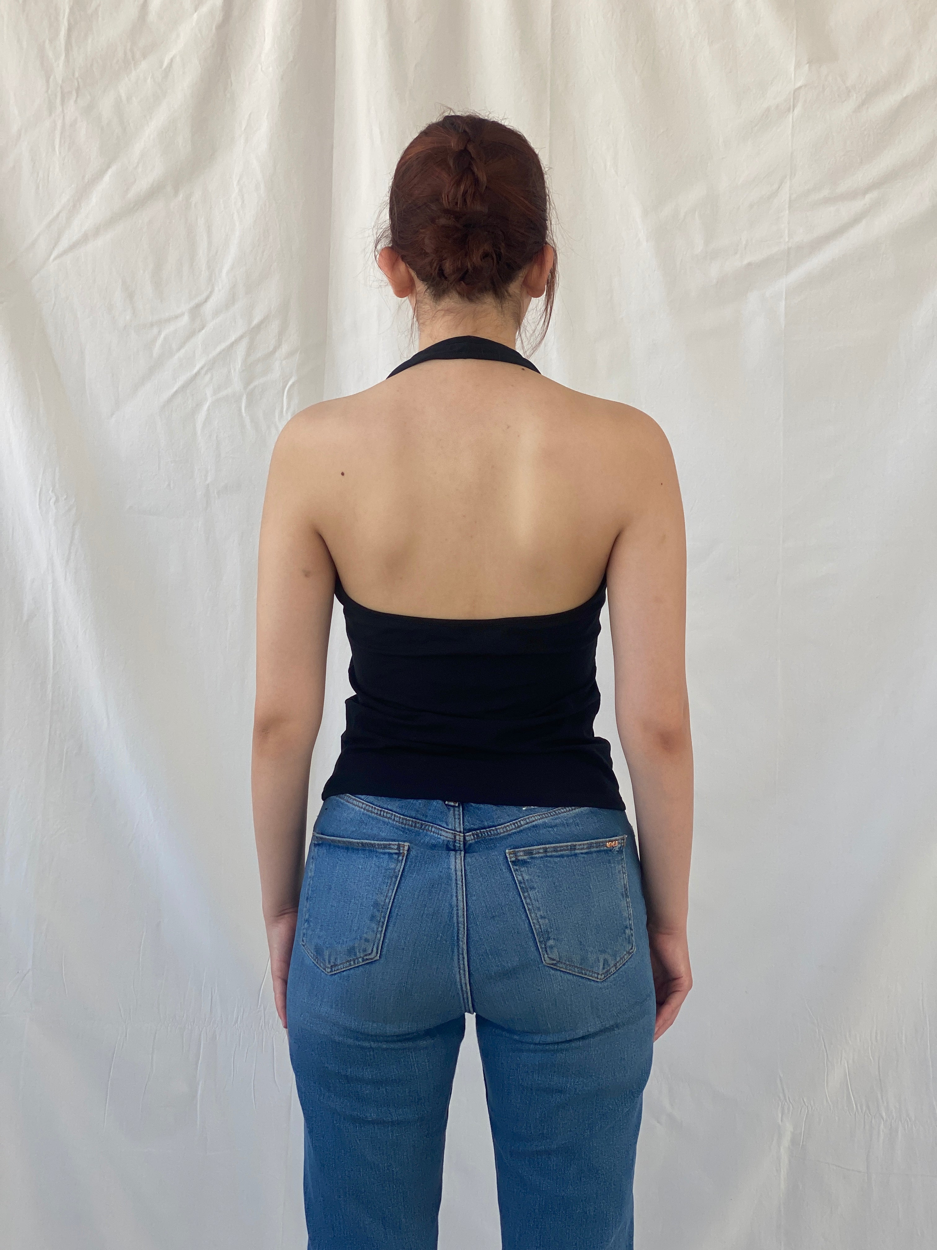 Y2K Stefanel Black Halter Top - M