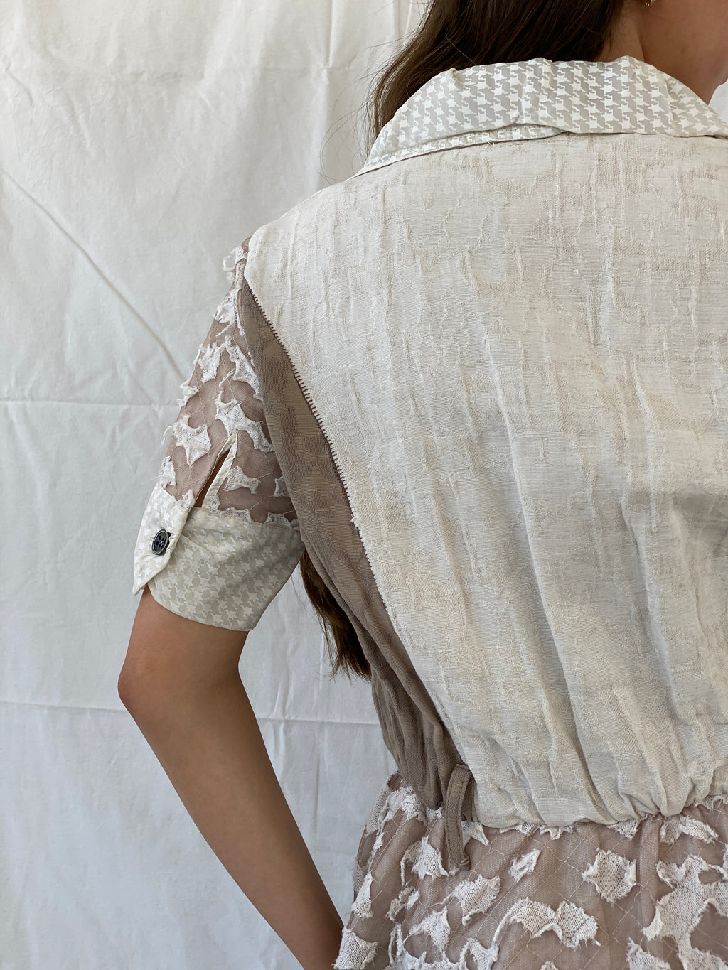 Statement Angels Never Die Linen Lace Blend Embellished Blazer - L