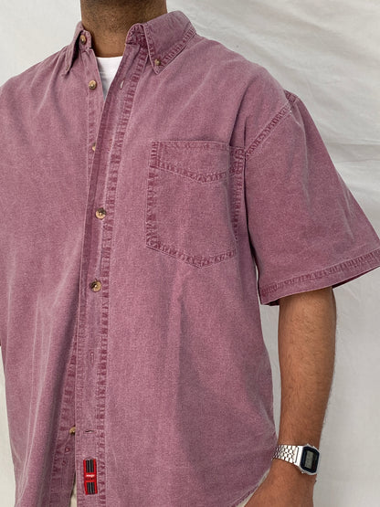 Vintage Wrangler HERO Washed Purple Cotton Shirt Oversized Workwear Shirt - M