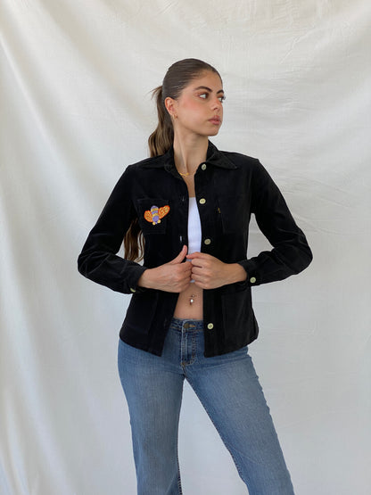 Rare 60s Vintage Miss Levi’s Gold Tab Big E Black Corduroy Blazer - M