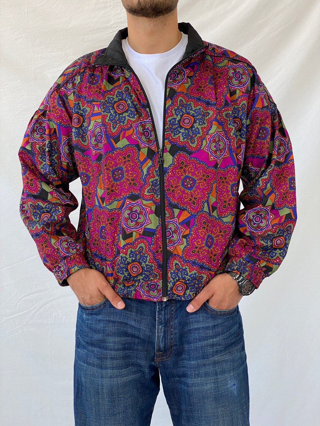 Vintage 80s/90s Lavon by Cheerful Corp Paisley Print Windbreaker - L