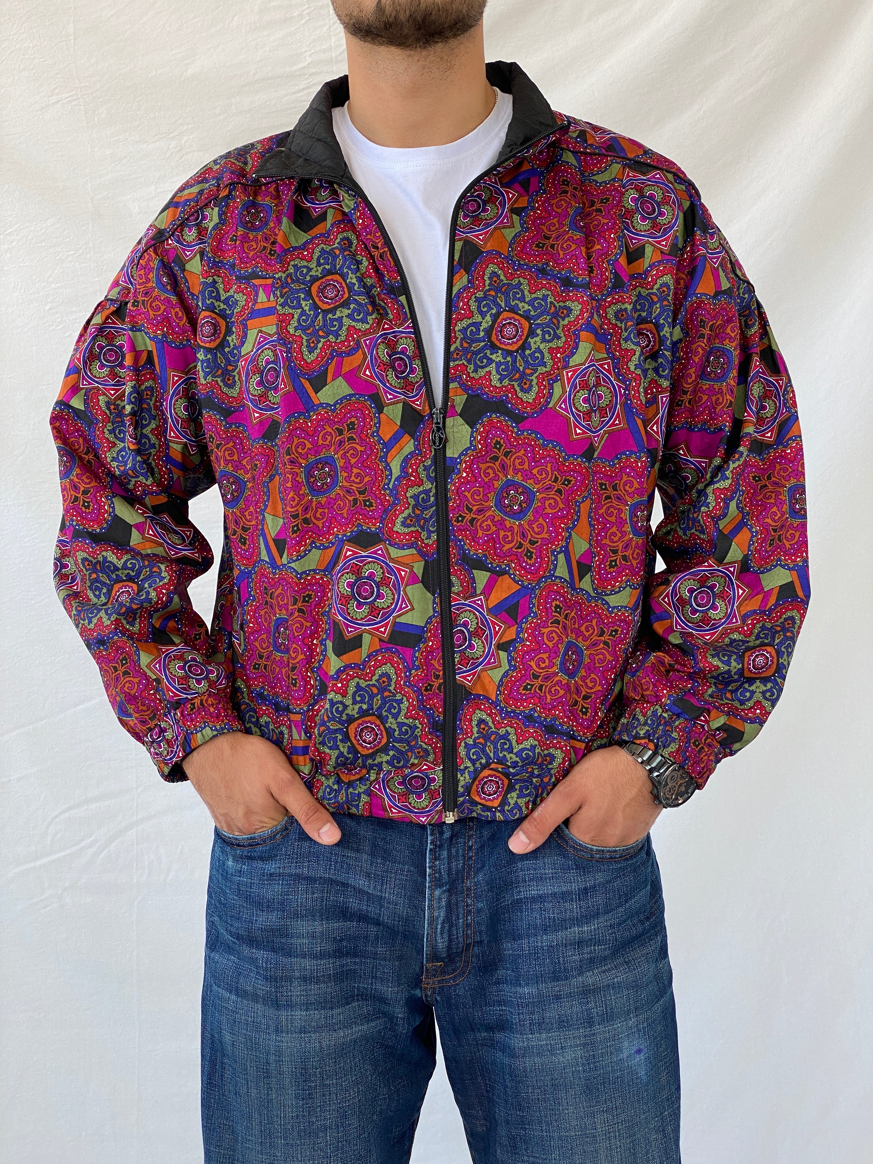 Vintage 80s/90s Lavon by Cheerful Corp Paisley Print Windbreaker - L