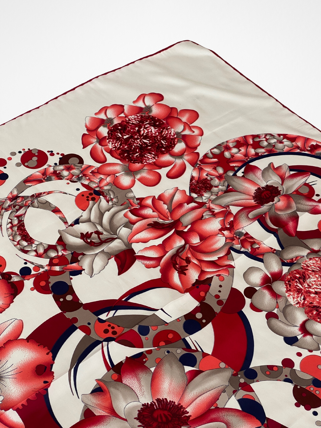 Elegant Zemmira Floral & Abstract Design Square Scarf