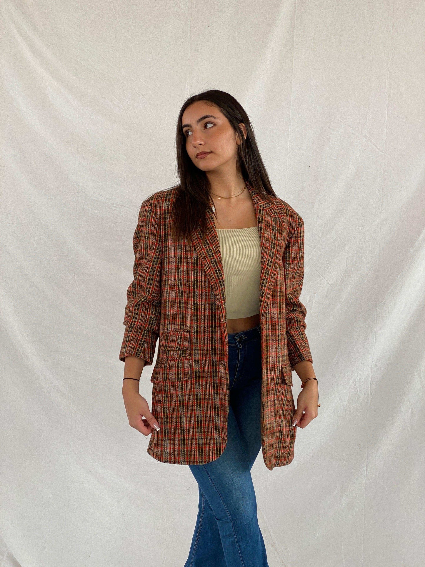 Vintage G-STAGE Comming Man Plaid Blazer - Balagan Vintage Blazer 00s, blazer, full sleeve blazer, NEW IN, plaid blazer, Rama