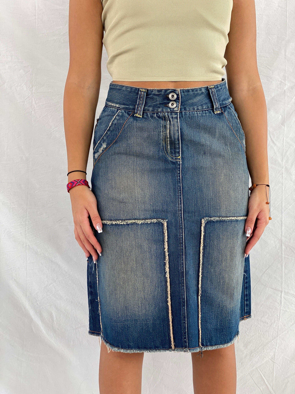 United Colors Of Benetton Midi Denim Skirt - Balagan Vintage Midi Skirt 00s, denim skirt, midi skirt, NEW IN, Rama