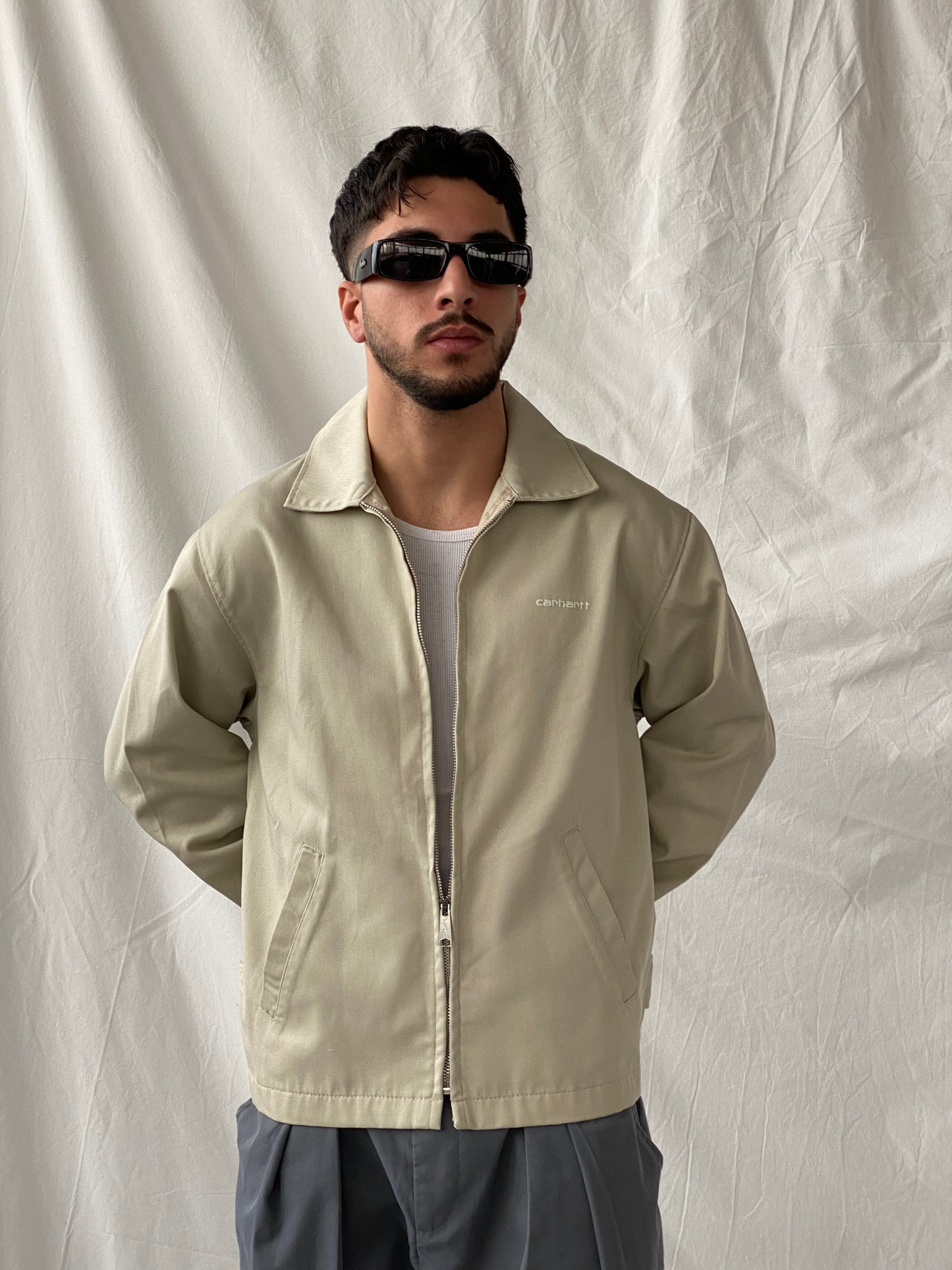 Vintage Carhartt Workwear Men’s Beige Zip Up Light Aspen Jacket - M