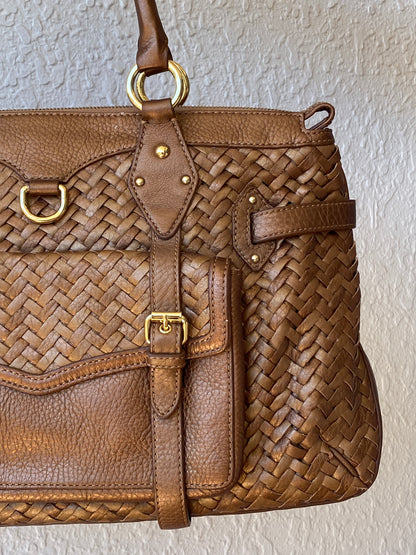 Beautiful Cole Haan Village Weave H06 Purse Woven Leather Bronze Handbag
