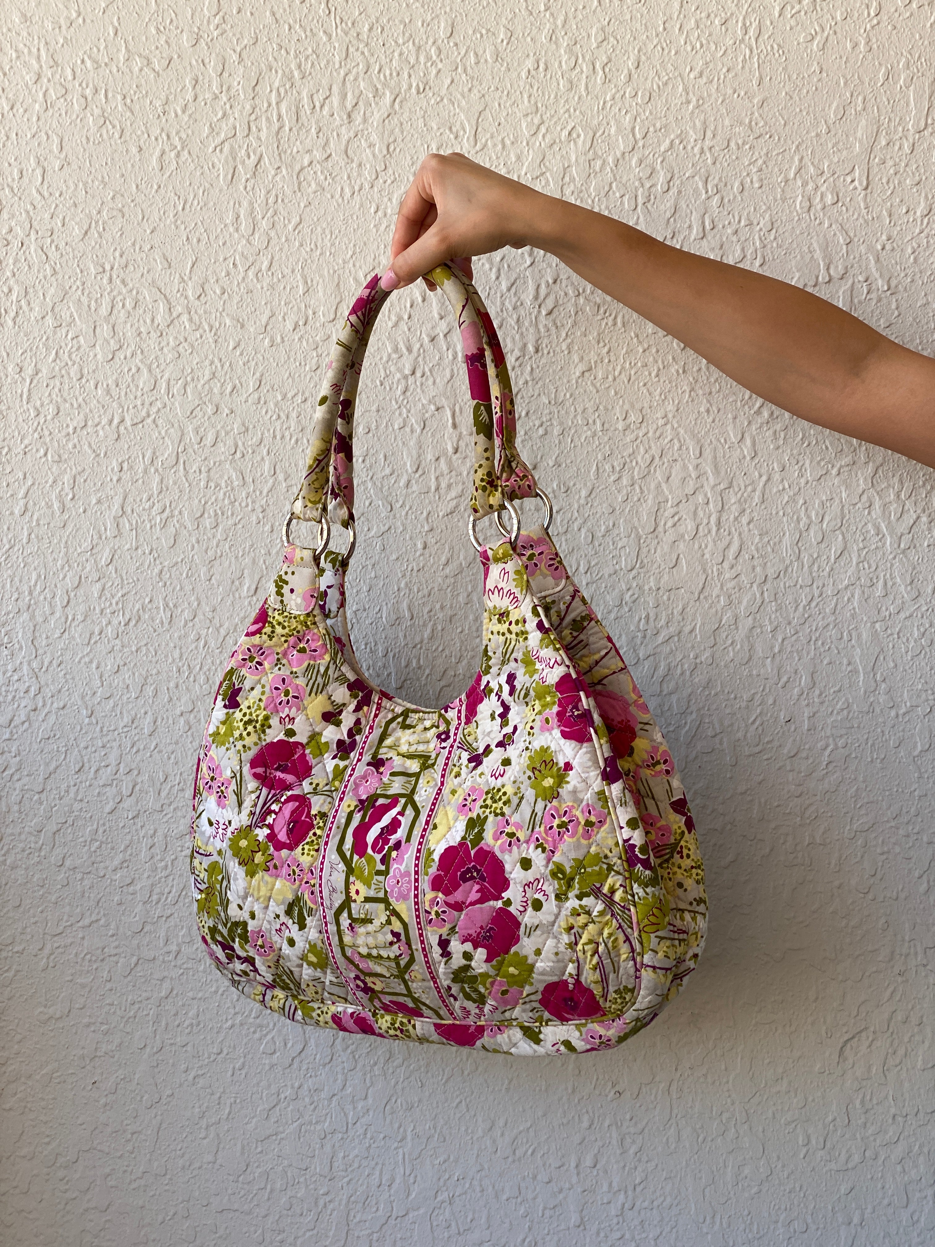 Vera Bradley “Make Me Blush” Floral Large Quilted Hobo Shoulder Bag