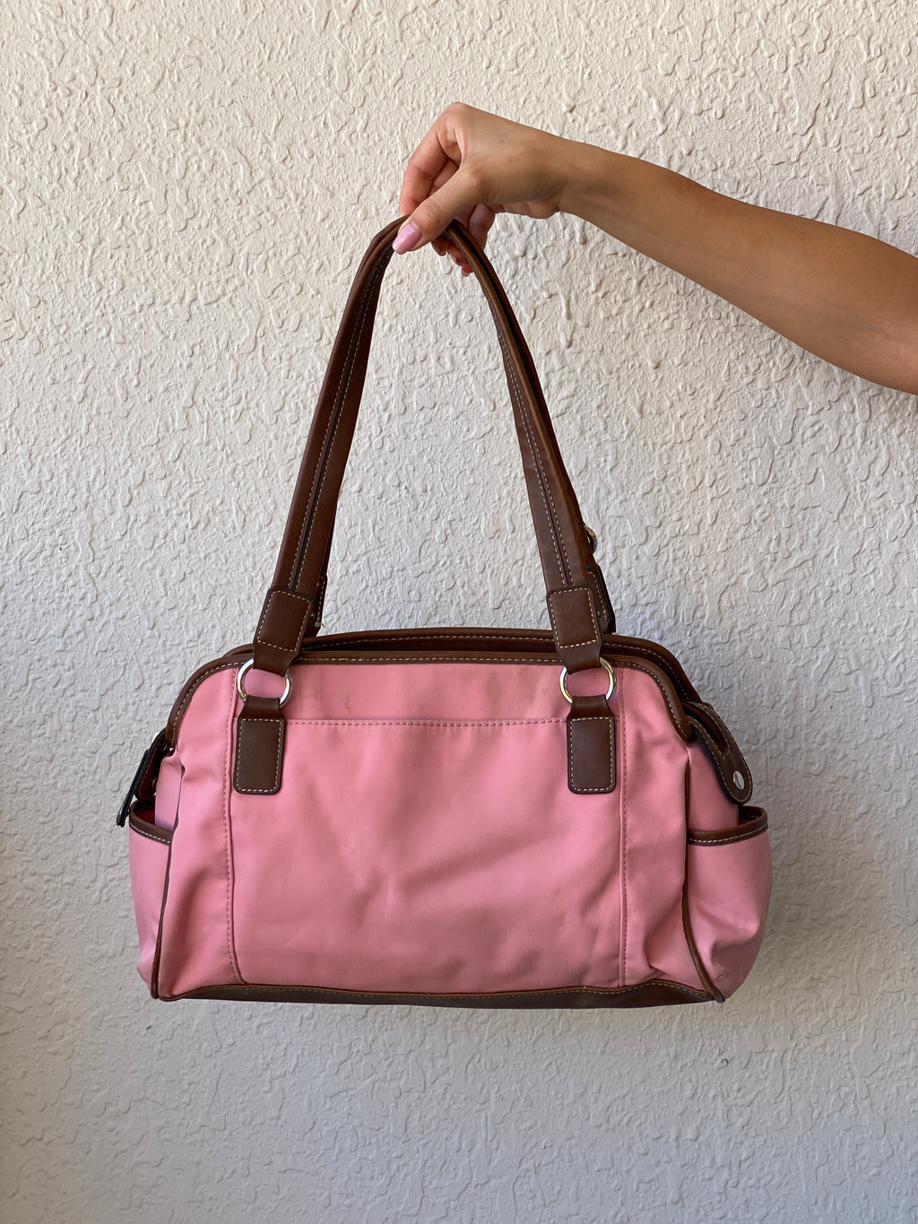 Chaps Pink Brown Shoulder Bag