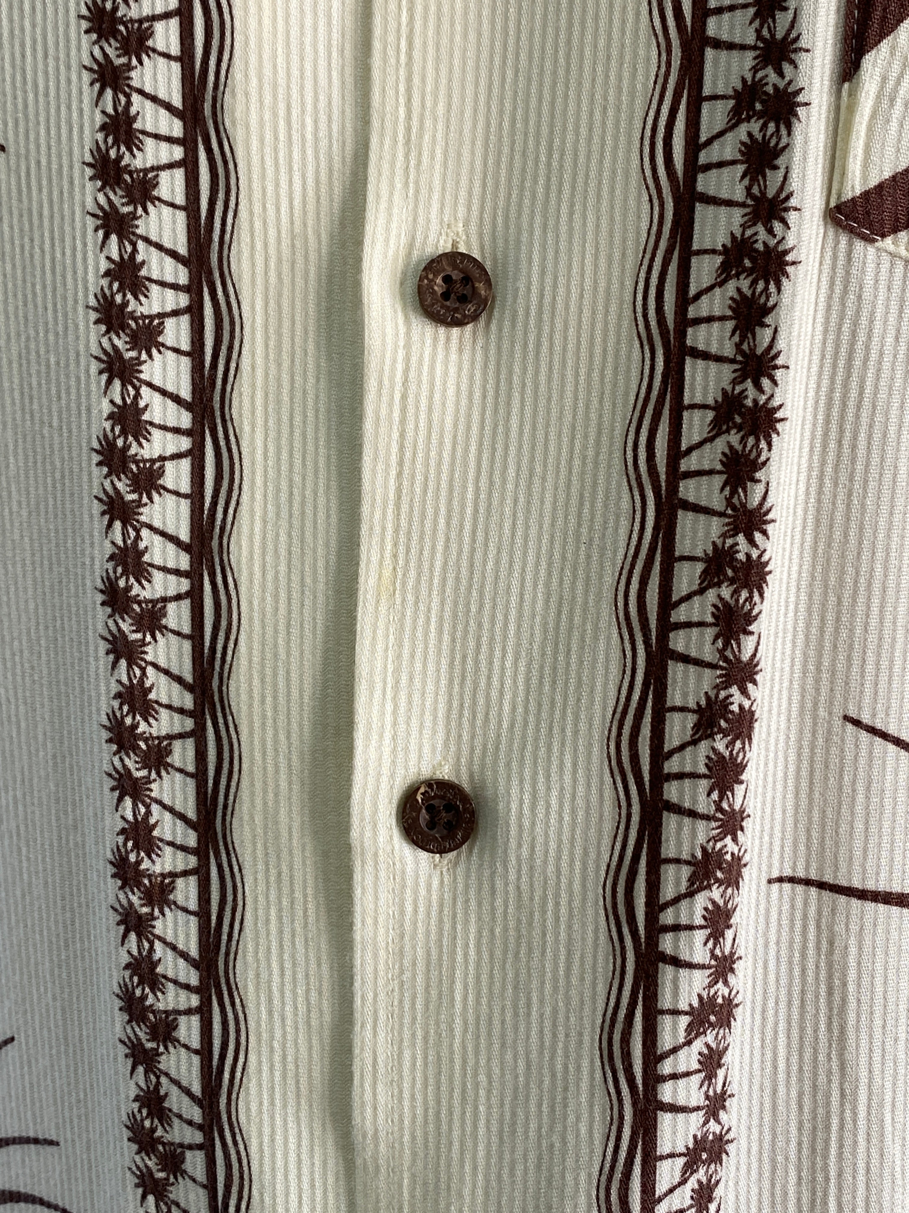 Vintage Quiksilver Silver Edition Abstract Palm Tribal Rayon Shirt - XL