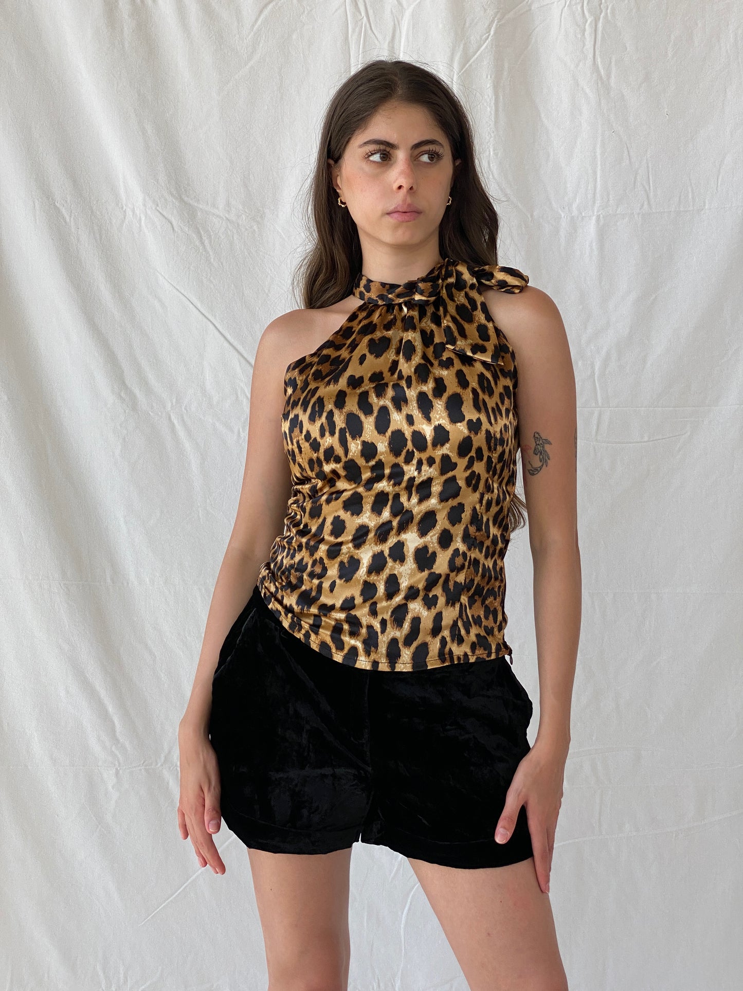 Y2K Big Style Leopard Print Top - S