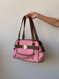 Chaps Pink Brown Shoulder Bag