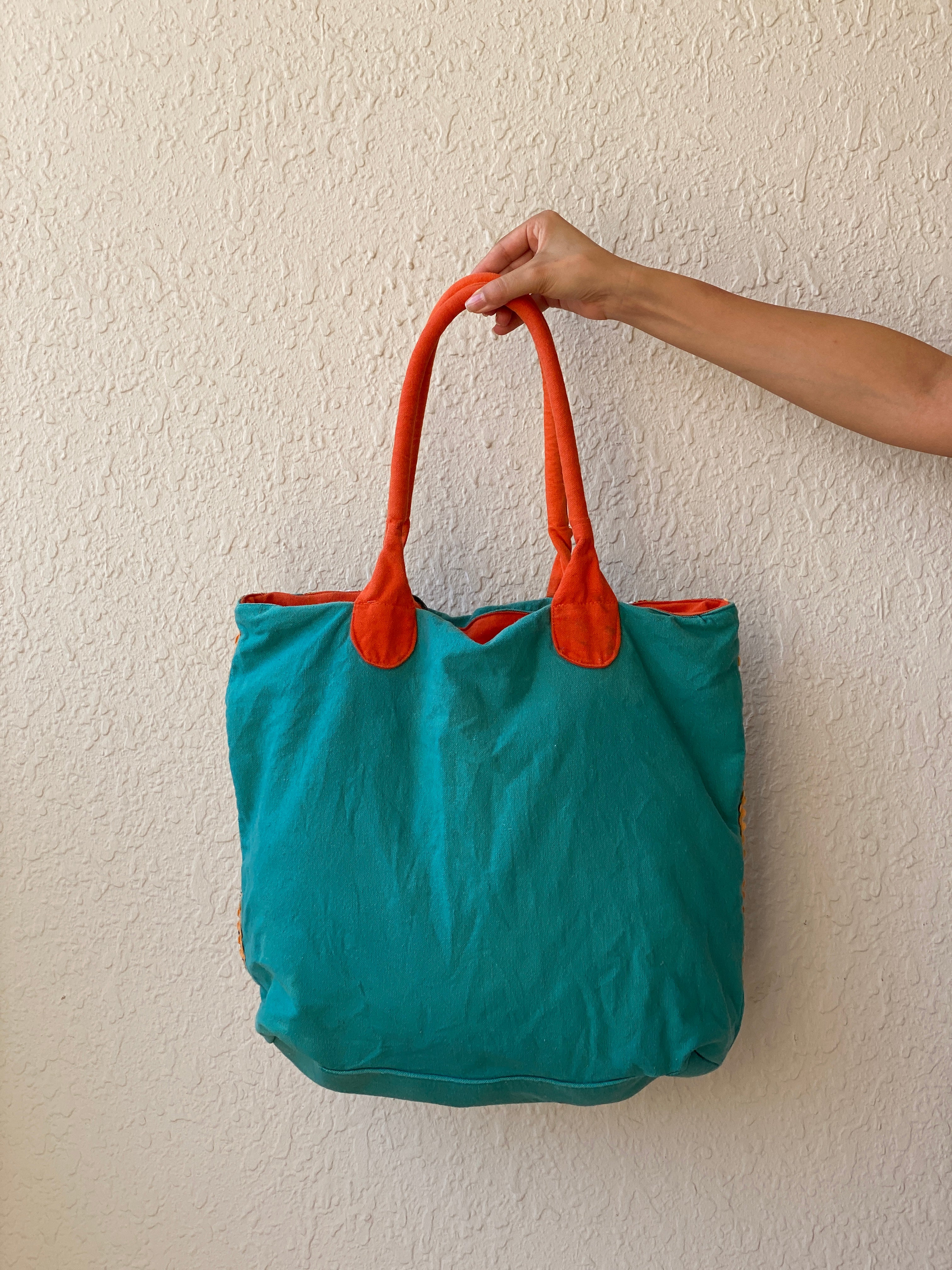 Antik Kraft Embroidered Cotton Tote Bag Boho Patchwork Festival Shoulder Bag