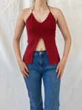 Wet Seal Red Knitted Halter Top - S