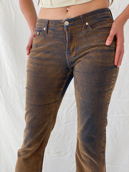 Vintage Paris Blues Soulmate Cut  Rusty Brown Flared Jeans