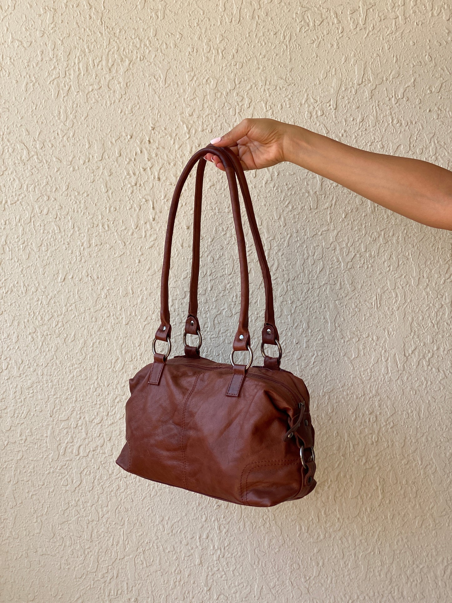 Vintage Jens Koch Cognac Brown Genuine Leather Shoulder Bag