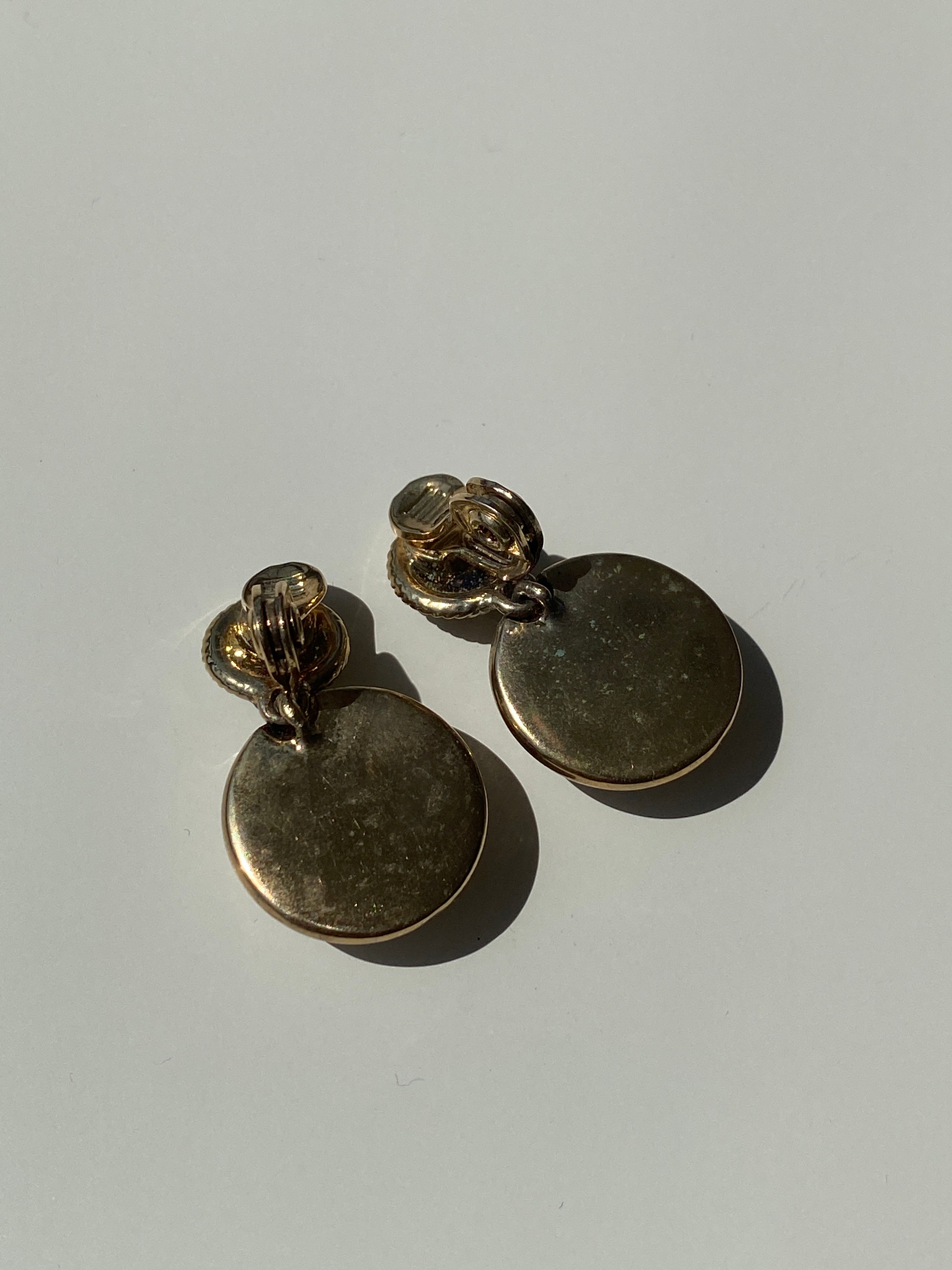 Chic Monet Bronze Beaded Round Clip On Earrings