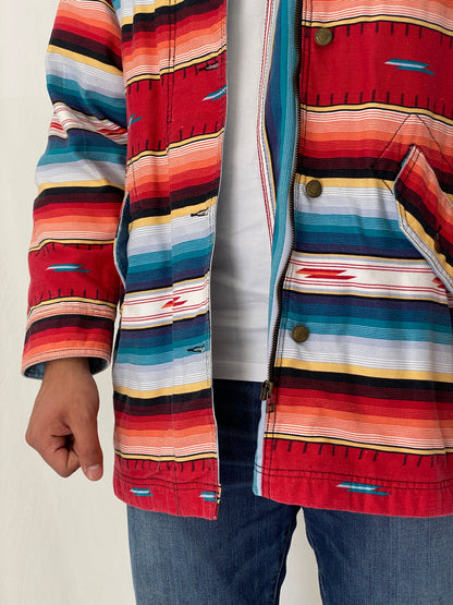 Vintage Woolrich Southwestern Stripe Zip-Up Cotton Shacket – L