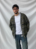 Vintage Geometric Print Men’s Cardigan Sweater - L