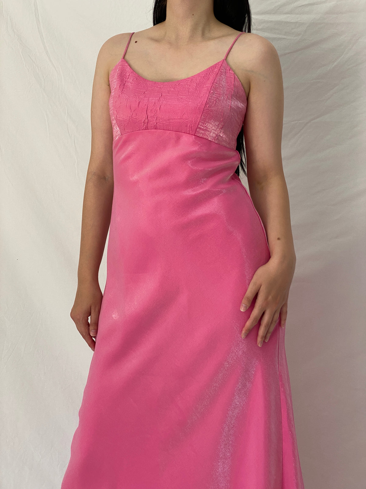 Vintage Y2K Chelsea Nites Pink Satin Prom Maxi Dress – M Vintage Y2K Chelsea Nites Pink Satin Prom Maxi Dress – M