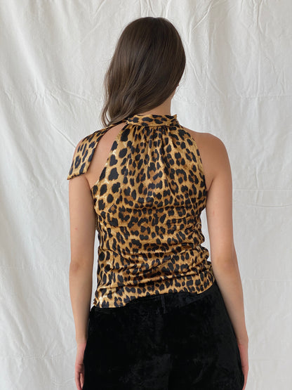 Y2K Big Style Leopard Print Top - S