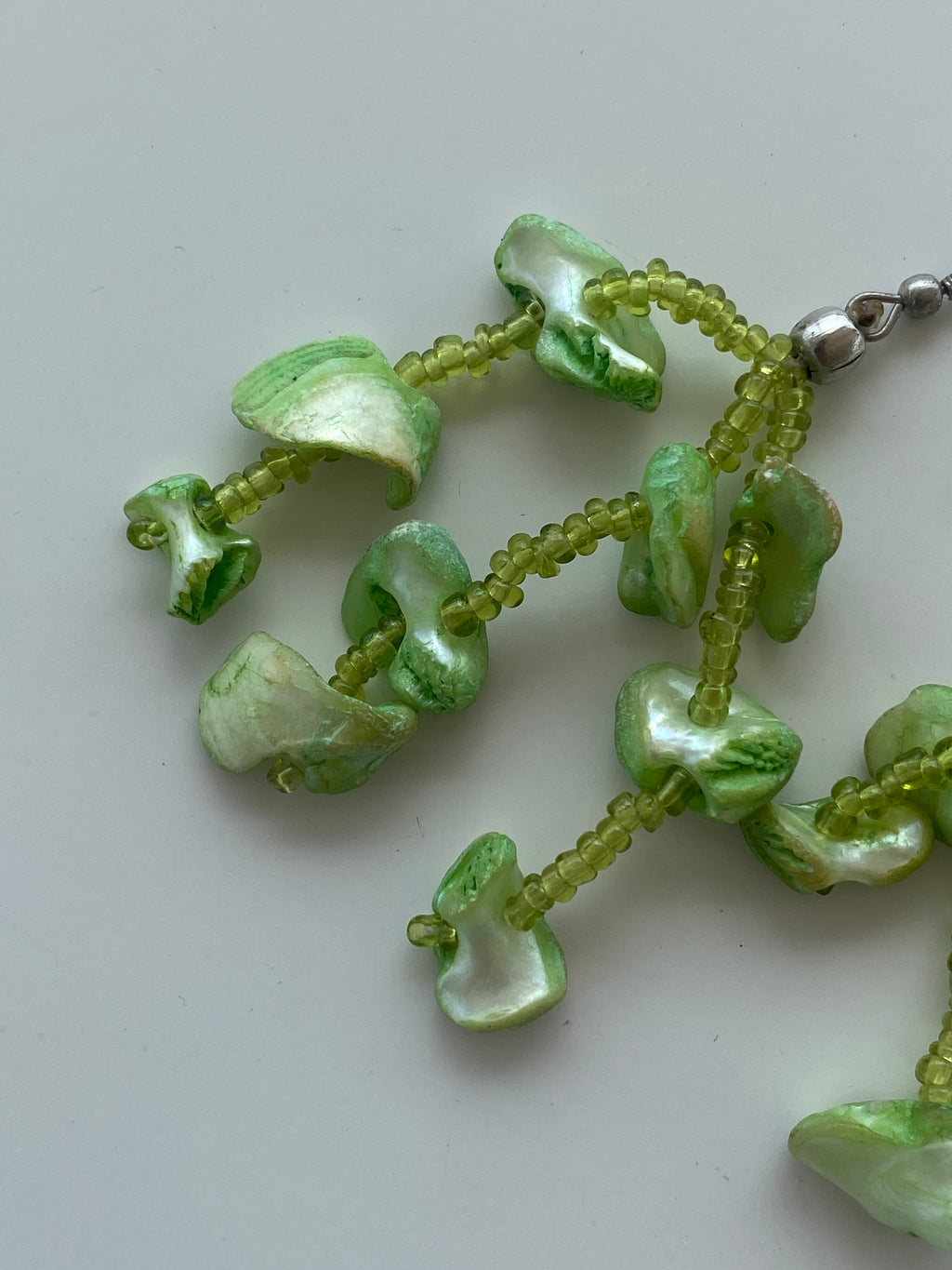 Y2K Lime Green Beaded Waterfall Earrings