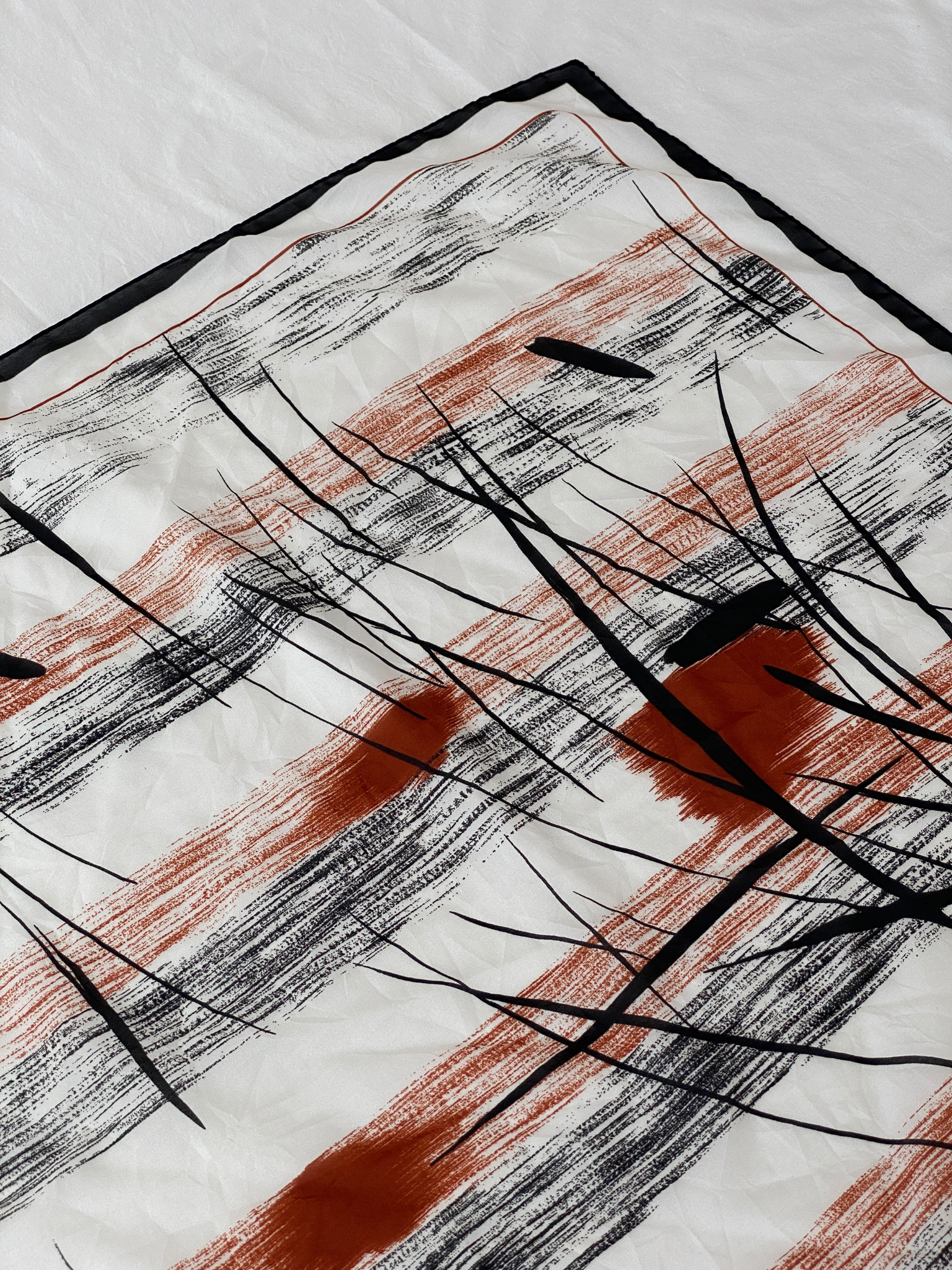 Vintage Jehau De Fabregues Paris Abstract Design Square Scarf