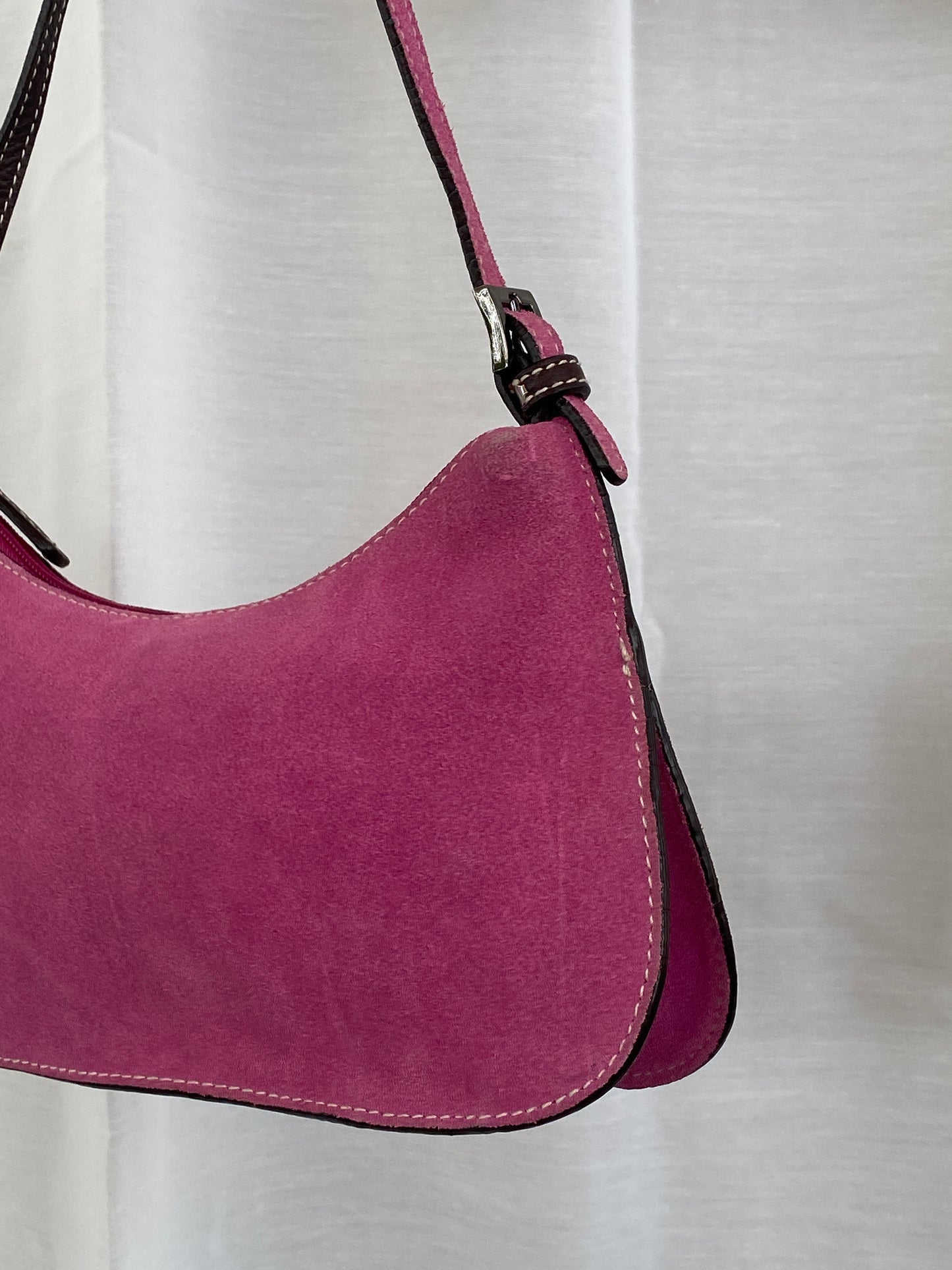 Y2K Preview International Pink Suede Mini Shoulder Bag