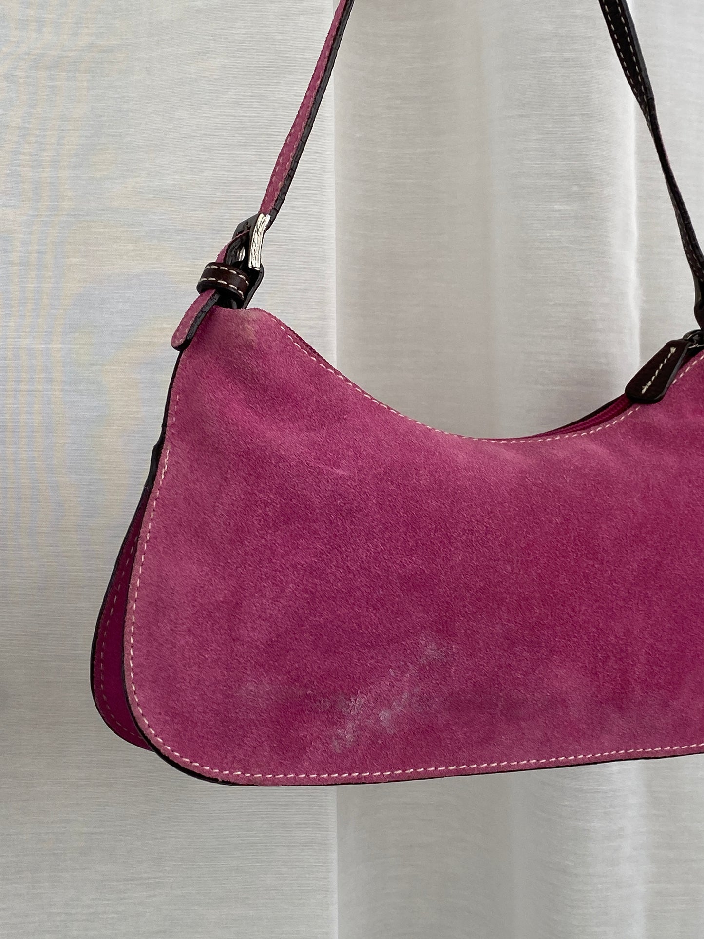 Y2K Preview International Pink Suede Mini Shoulder Bag