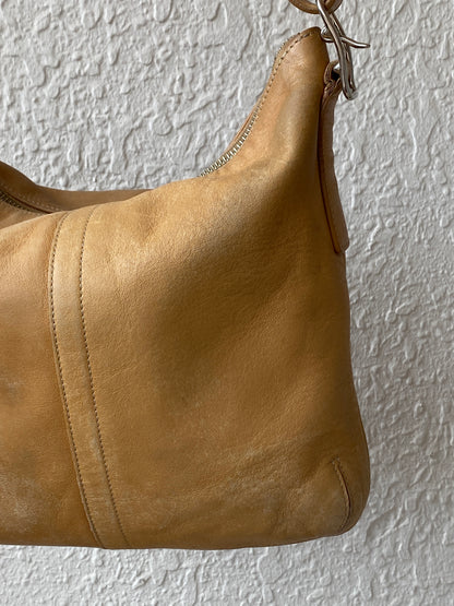Vintage Coach Tan Leather Shoulder Bag Classic Hobo Style M2S-9326 Purse