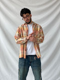 Levi’s Men’s Orange Shacket Plaid Heavy Long Sleeve Cotton Shirt - L