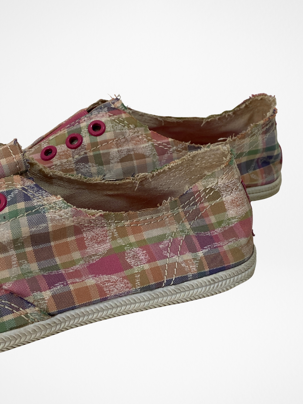 Coach Pink Plaid Distressed Slip-On Sneakers – 38.5 EU