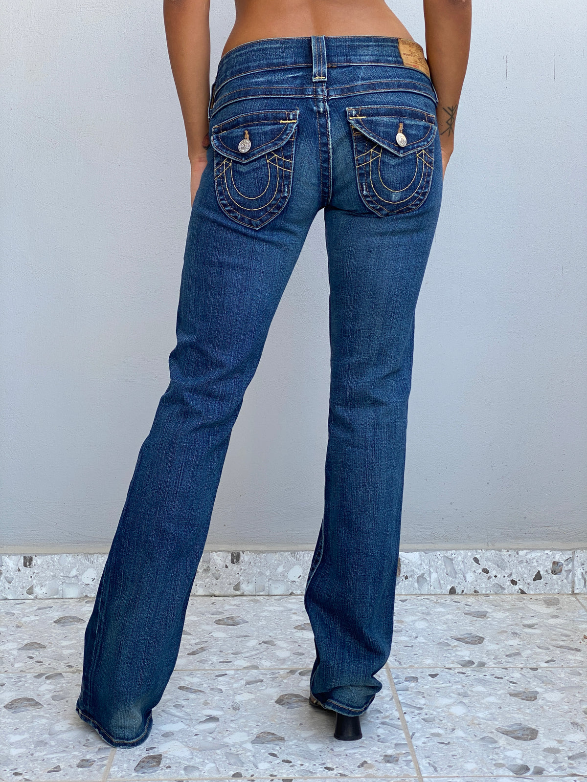 Vintage Y2K True Religion Joey Flap Pocket Low Rise Bootcut Jeans - 34EUR Vintage Y2K True Religion Joey Flap Pocket Low Rise Bootcut Jeans - 34EUR