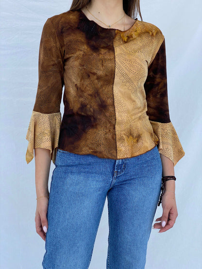 Gorgeous Y2K Brown Top - Size M/L - Balagan Vintage Full Sleeve Top 00s, Juana, NEW IN, summer, Top